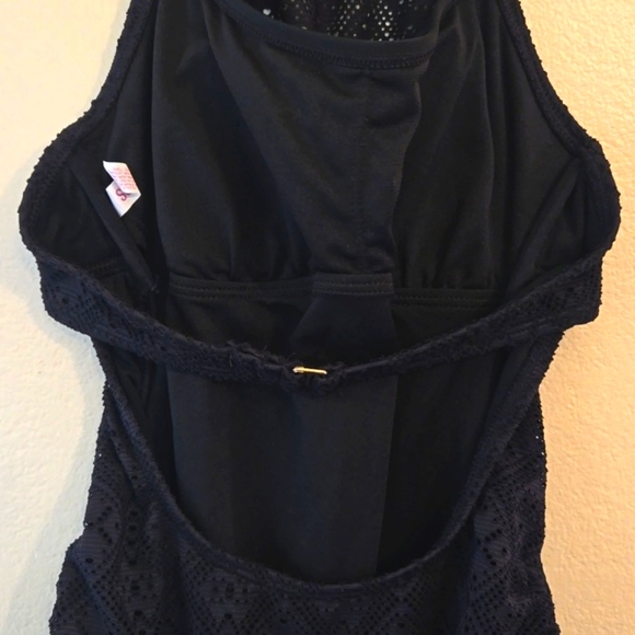 Crochet High Neck Halter One Piece Swim Suit - Picture 9 of 11